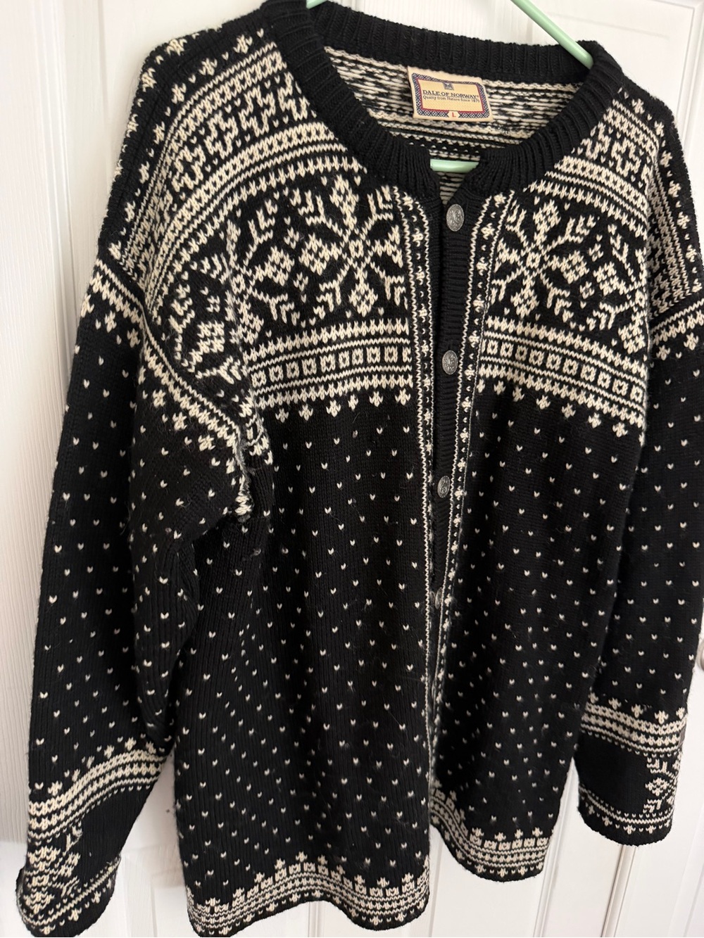 Dale of Norway Black & Cream Nordic Button-Front Cardigan